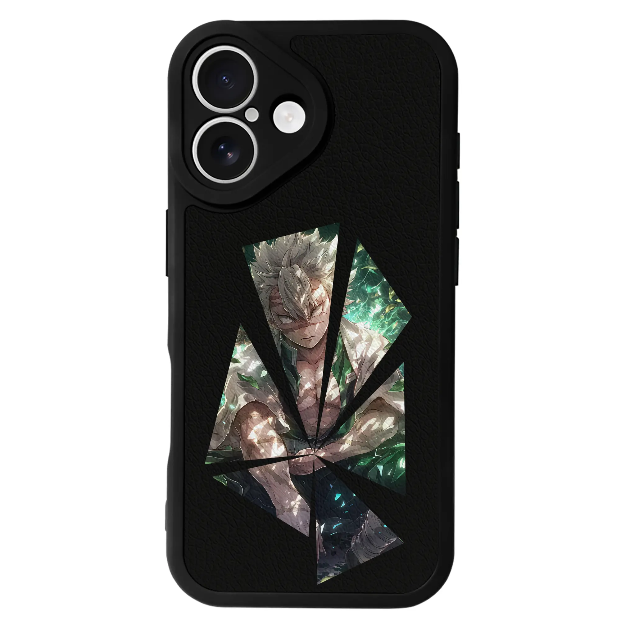 鬼滅の刃 グッズ,不死川 実弥 - IPhone 16シリーズ対応 ・ シリコンスマホケース ・ レザー調 ・ 高精度フィット ・ 耐衝撃 ・ ワイヤレス充電対応 ・ 精密カット